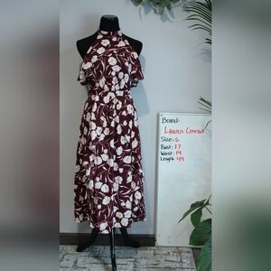 LC Lauren Conrad Burgundy Floral Dress